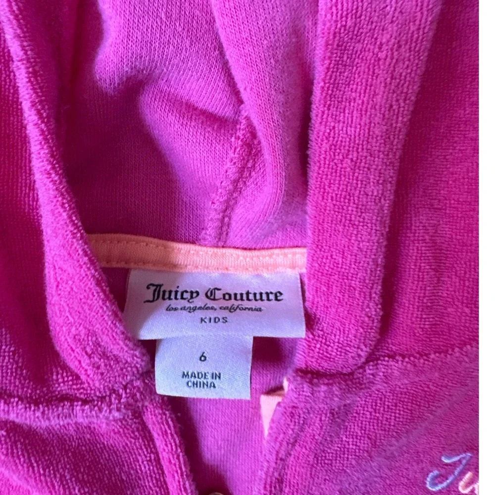 Juicy Couture Terry Cloth Romper Kids Pink Rainbow Y2K Style SIZE 6